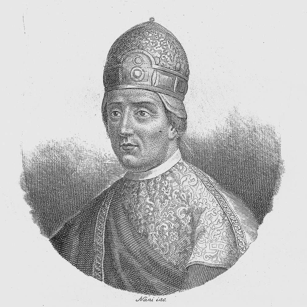Engraving of Doge Paoluccio Anafesto, the first doge of Venice