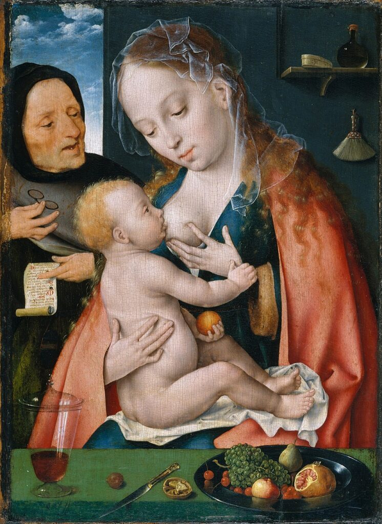 The Holy Family, painting by Joos van Cleve – symbolism of fruits in art