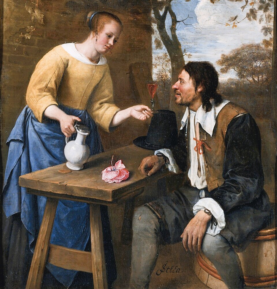 The Tired Traveller, painting by Jan Steen