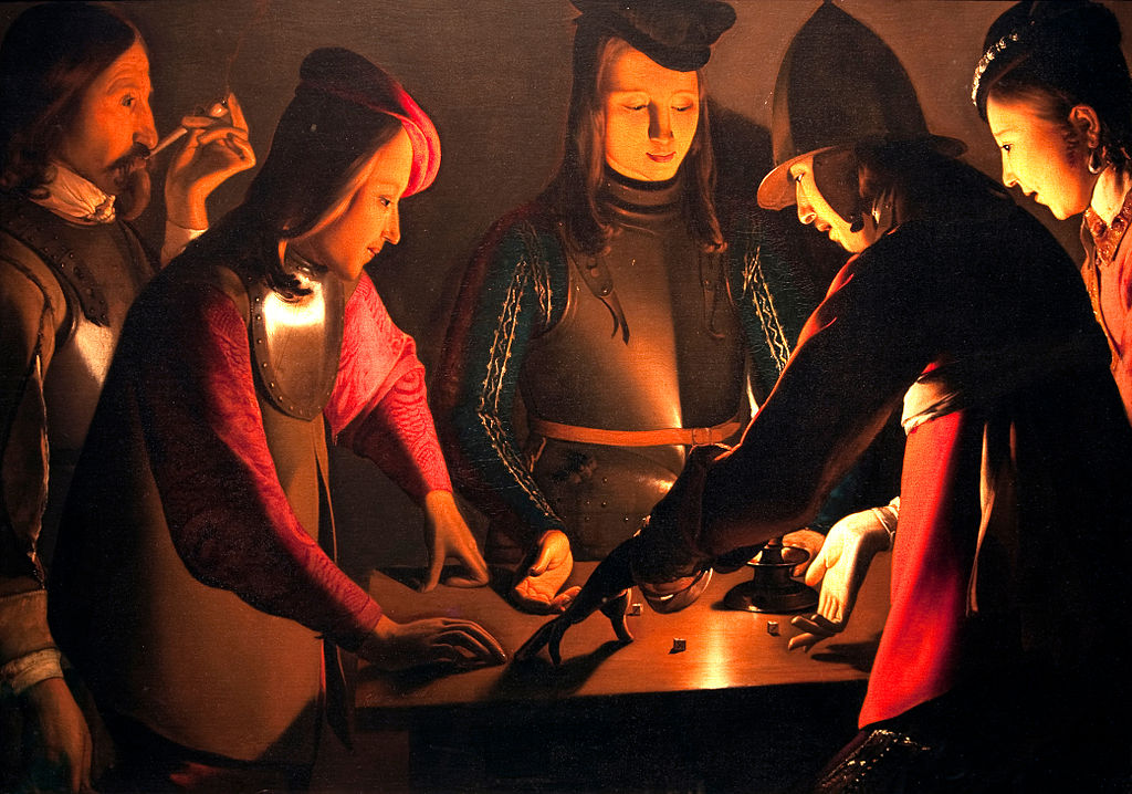 The Dice-players, painting by Georges de La Tour, chiaroscuro in art