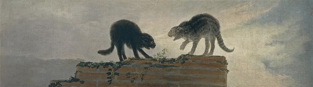 Cat fight by Francisco Goya, cats in art