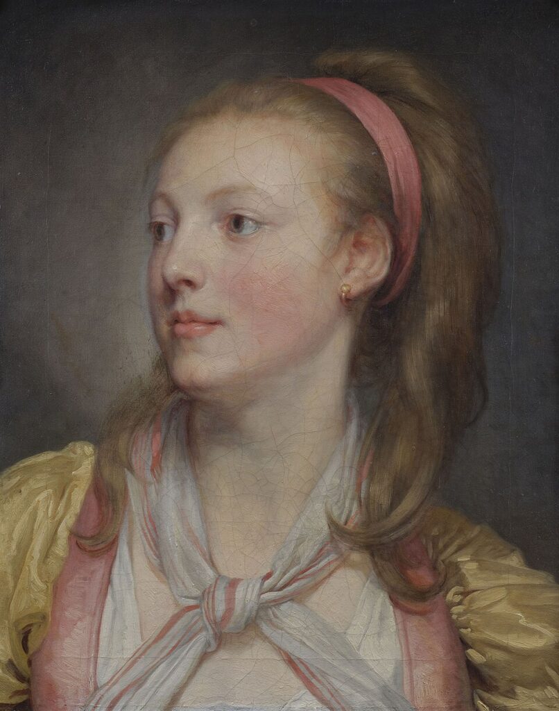 Greuze portrait of a young girl as Diane