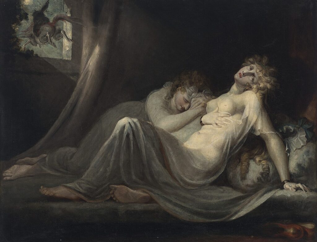 The Incubus Leaving Two Sleeping Women by Henry Fuseli, showing early Romantic supernatural imagery