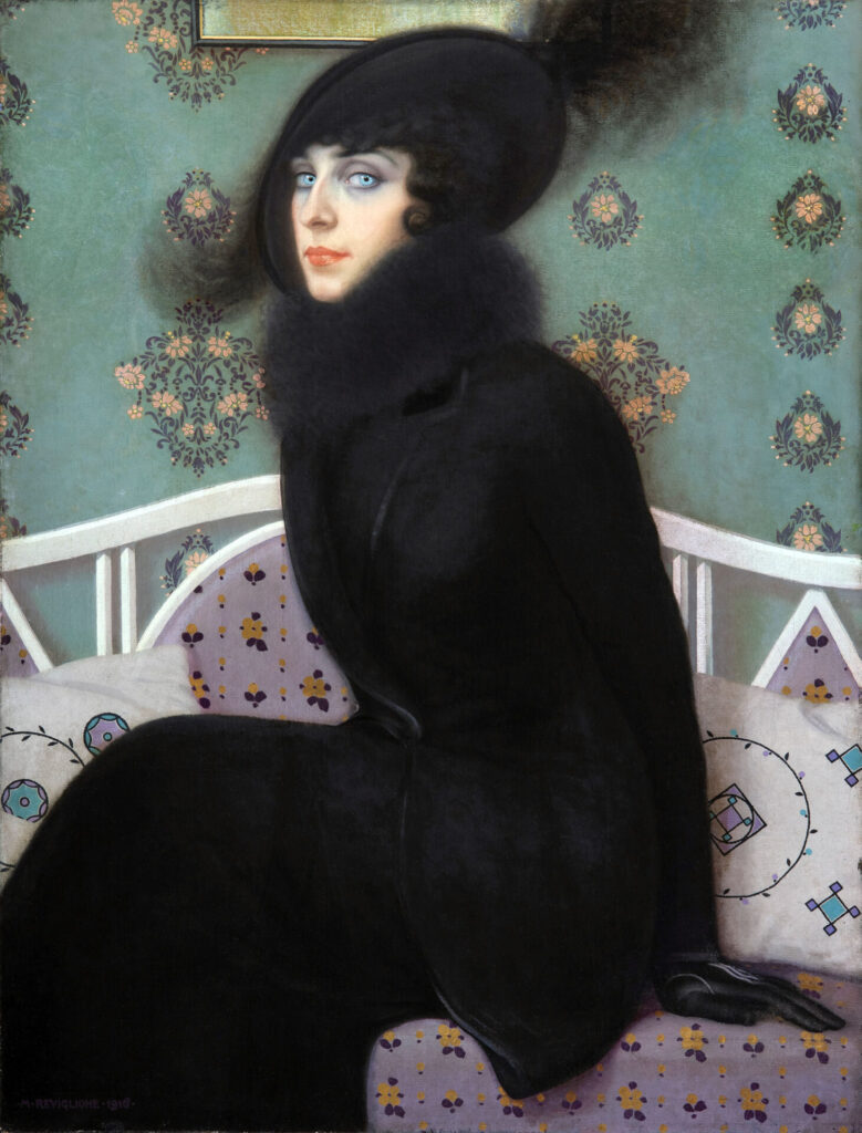 Portrait in black by Mario Reviglione, 1916