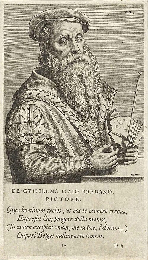 Portrait of Willem Key by Johannes Wierix
