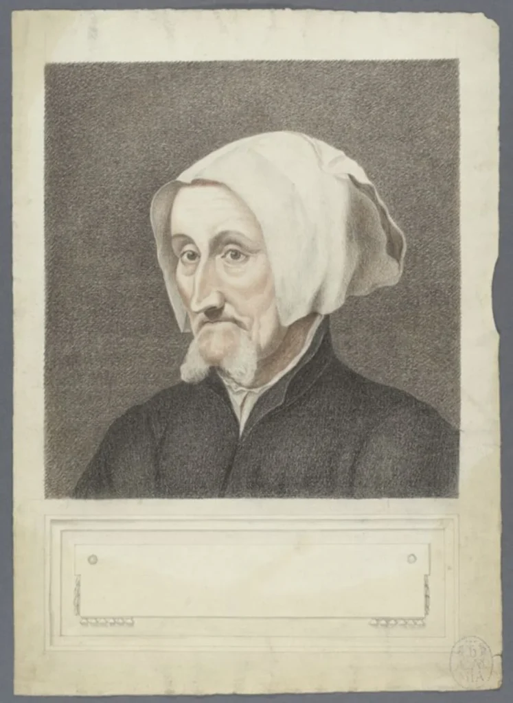 Academic study after an engraving of the Portrait of Margret Halseber created in Bruges around 1800